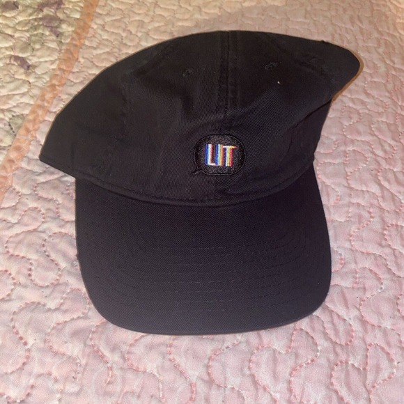 New Kimoji Lit Logo Adjustable Baseball Cap Dad Hat One Size Black - Picture 7 of 7